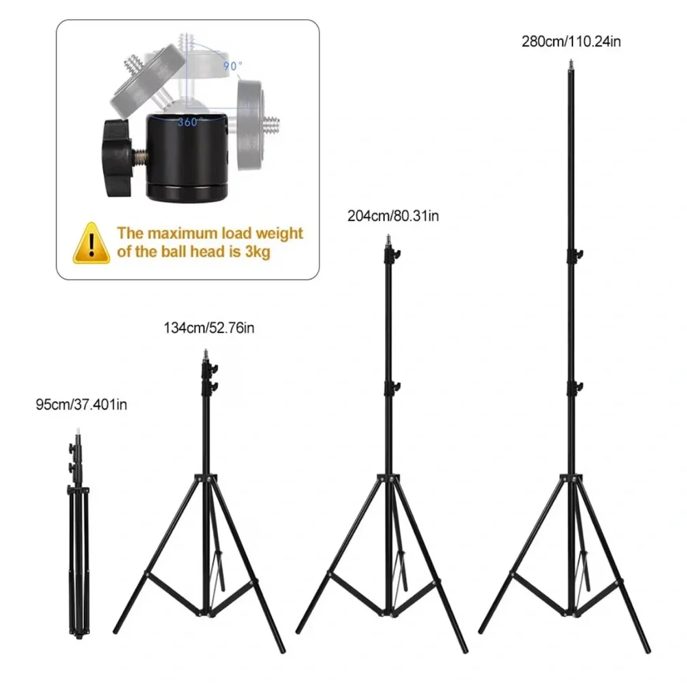 ITOTIN Heavy Duty Adjustable Spring Cushioned Metal Photography Tripod Stand